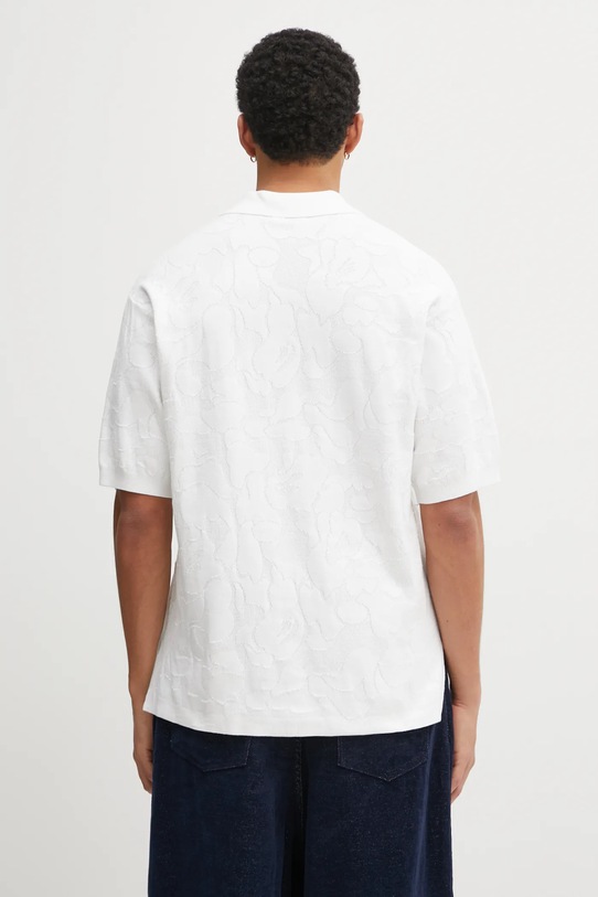 Odzież A Bathing Ape polo bawełniane Solid Camo Jacquard 1L30112302 biały