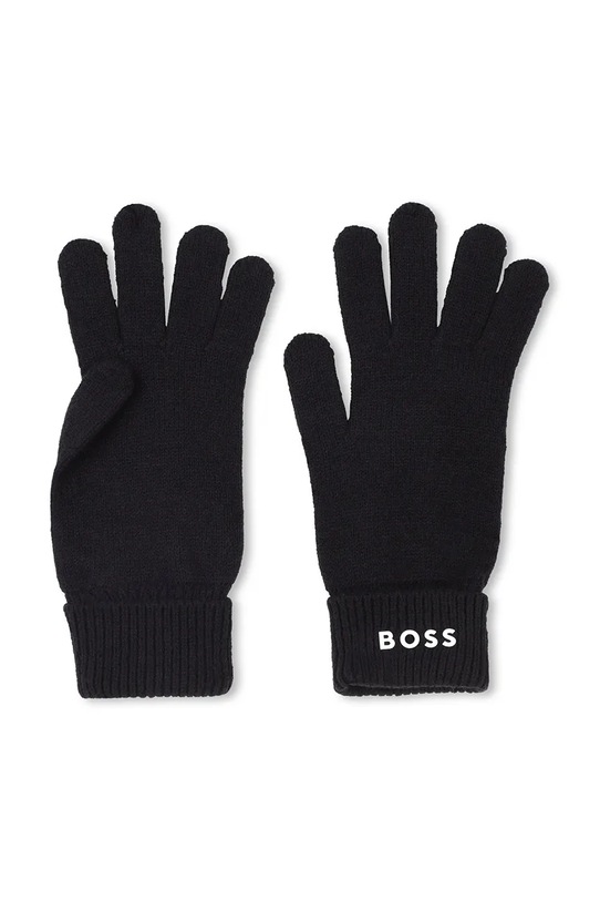 Детские перчатки с примесью шерсти BOSS с примесью шерсти чёрный J52631