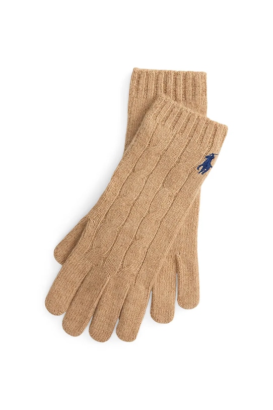 Μάλλινα γάντια Polo Ralph Lauren απλό μπεζ 455981440