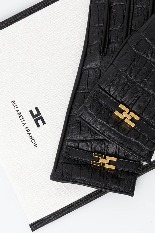 Accessori Elisabetta Franchi guanti in pelle GU05R56E2 nero