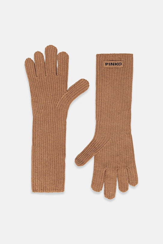 Pinko rękawiczki z dodatkiem wełny z dodatkiem wełny brązowy 105997.A2Z4
