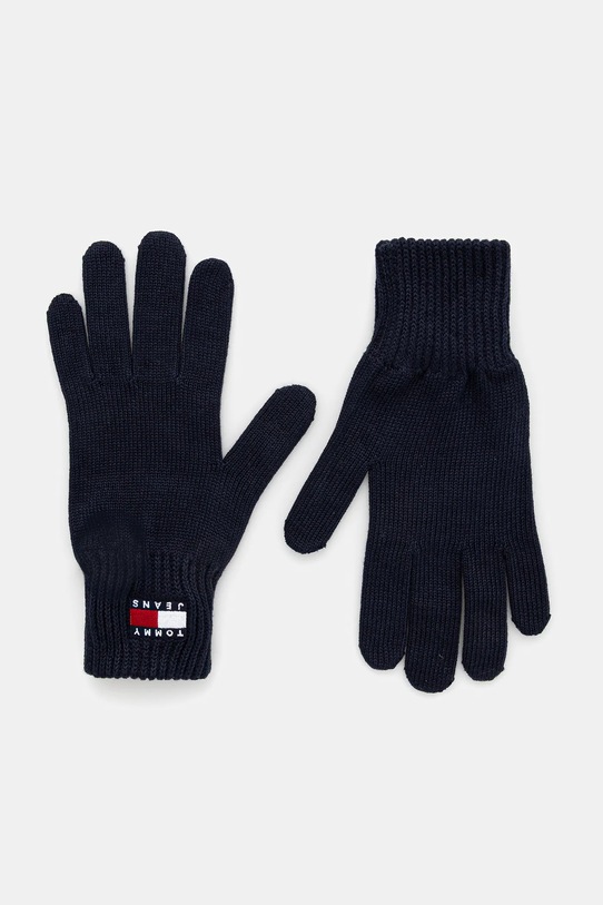 Bavlněné rukavice Tommy Jeans nášivka námořnická modř AW0AW17914
