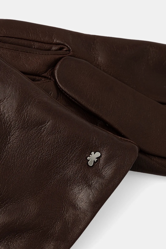 Weekend Max Mara rękawiczki skórzane SENAPESHORT 2525566035600 brązowy AW25