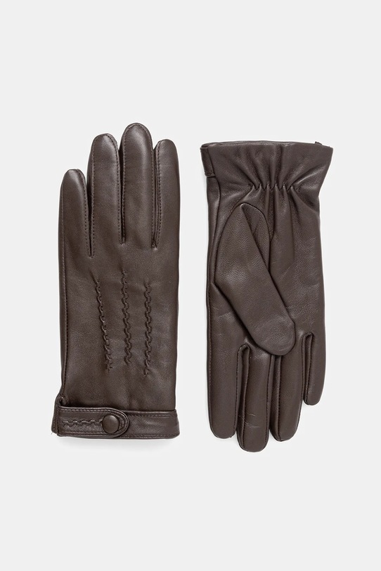Marciano Guess rękawiczki skórzane skóra licowa brązowy 5BGZ04.9423Z