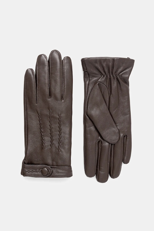 Marciano Guess rękawiczki skórzane skóra licowa brązowy 5BGZ04.9423Z