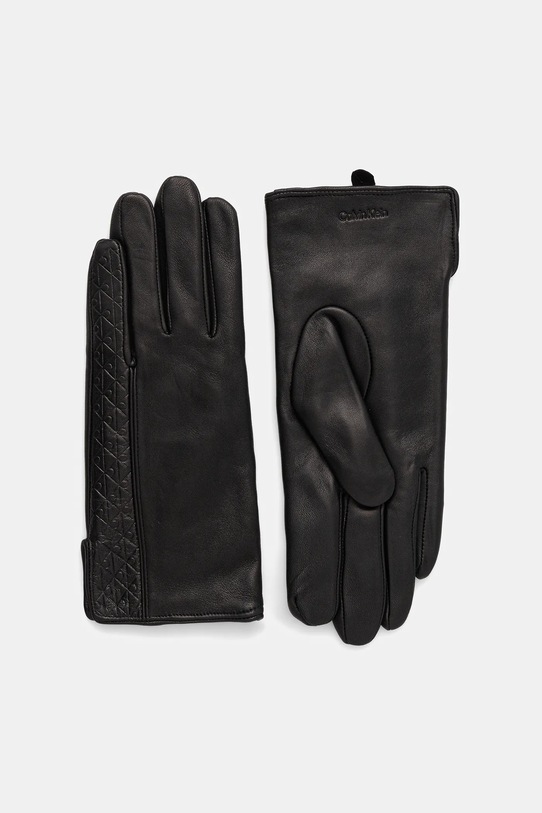 Kožené rukavice Calvin Klein přírodní kůže černá LV04F9008G