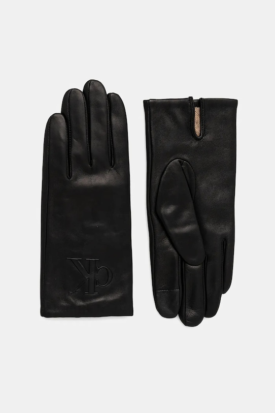Кожаные перчатки Calvin Klein кожа чёрный LV04F9013G