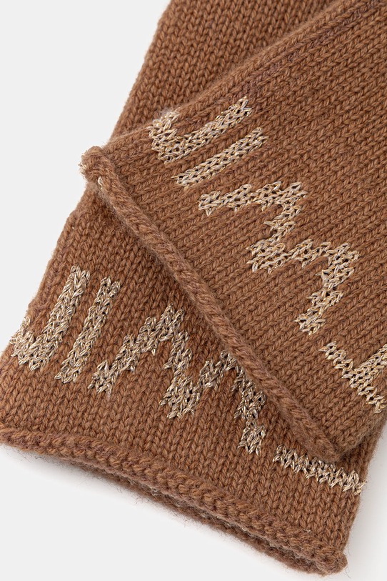 Rukavice s prímesou vlny Twinset 252TA4252 hnedá AW25