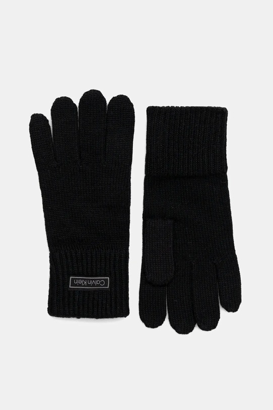 Vlněné rukavice Calvin Klein vlna černá LV14F8041G