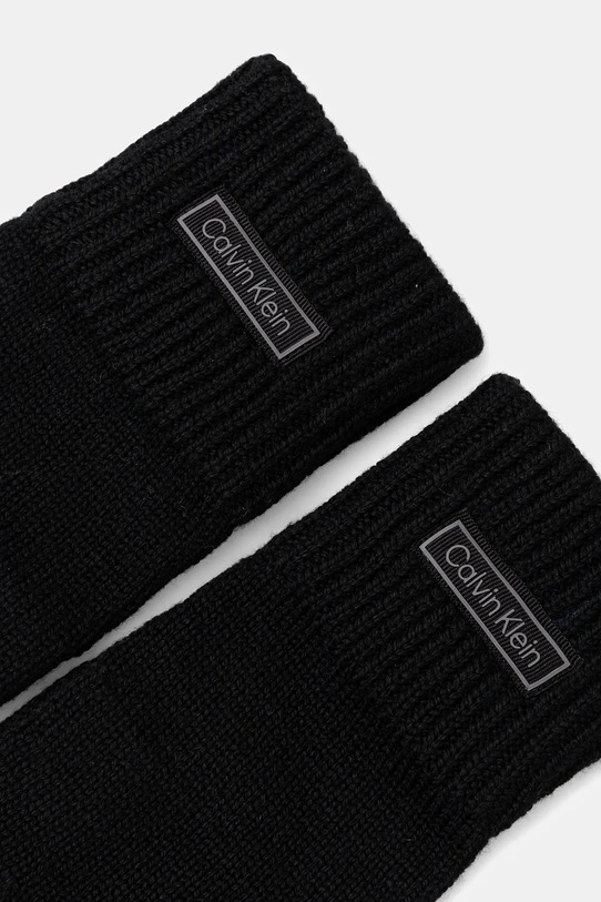 Vlnené rukavice Calvin Klein LV14F8041G čierna NC25