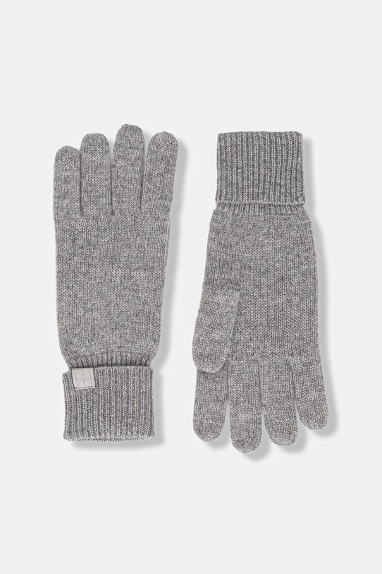 Calvin Klein rękawiczki kaszmirowe wełna szary LV14F8065G