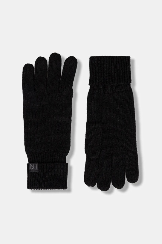 Calvin Klein rękawiczki kaszmirowe wełna czarny LV14F8065G