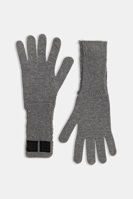 MM6 Maison Margiela rękawiczki z dodatkiem wełny aplikacja szary S62TS0078.M13198.854