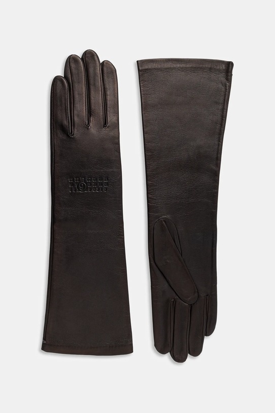 MM6 Maison Margiela rękawiczki skórzane x Agnelle skóra licowa szary S62TS0080.M07014.855