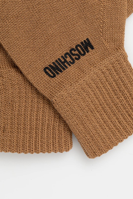 Перчатки с добавлением шерсти Moschino M3326.65444 коричневый AW25