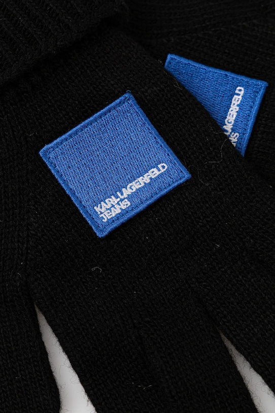 Rukavice s prímesou vlny Karl Lagerfeld Jeans A4W33137 čierna AW25