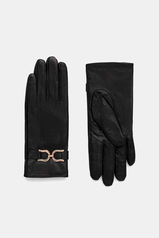 Morgan rękawiczki skórzane aplikacja czarny 5GBOBI