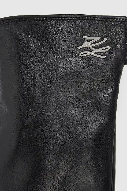 Akcesoria Karl Lagerfeld rękawiczki skórzane K/AUTOGRAPH A4W33017 czarny