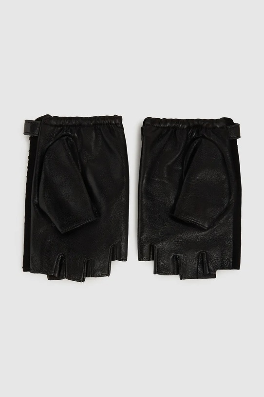 Karl Lagerfeld mitenki skórzane A4W33018 czarny AW25