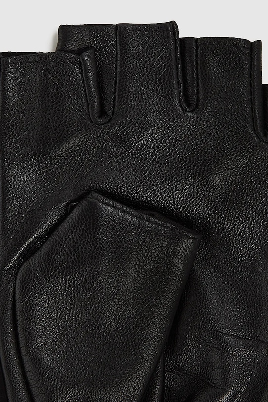 Karl Lagerfeld mitenki skórzane K/AUTOGRAPH czarny A4W33018