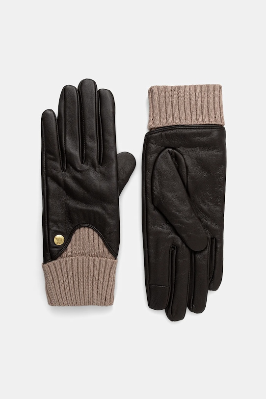 Шкіряні рукавички Barbour лицьова шкіра коричневий LGL0140