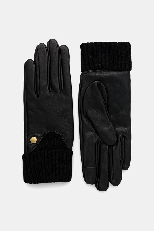 Barbour rękawiczki skórzane skóra licowa czarny LGL0140