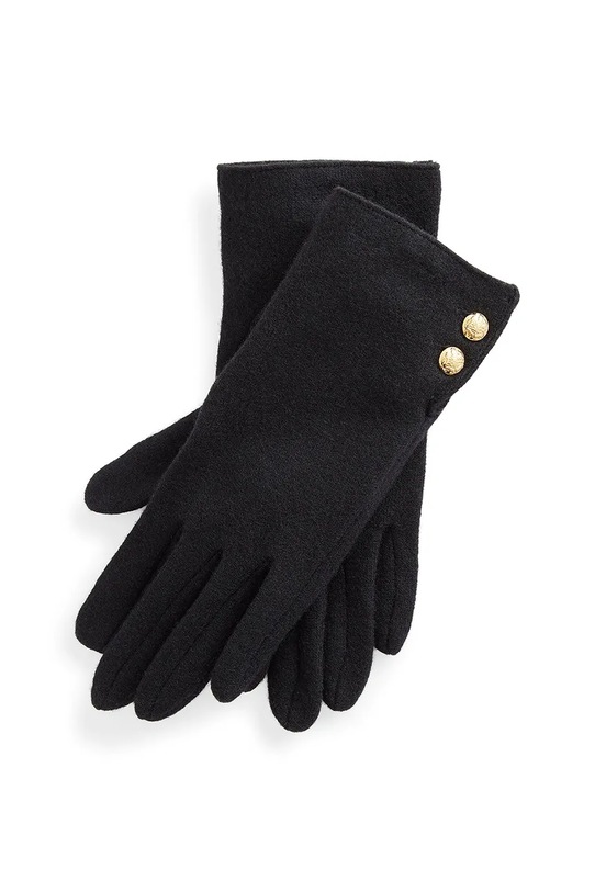 Шерстяные перчатки Lauren Ralph Lauren шерсть чёрный 454833075