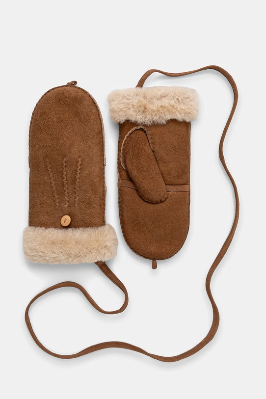 Kožené rukavice Emu Australia semišová koža hnedá W7019