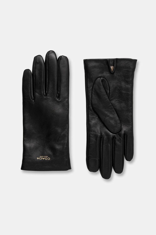 Coach rękawiczki skórzane skóra licowa czarny 29CCN07