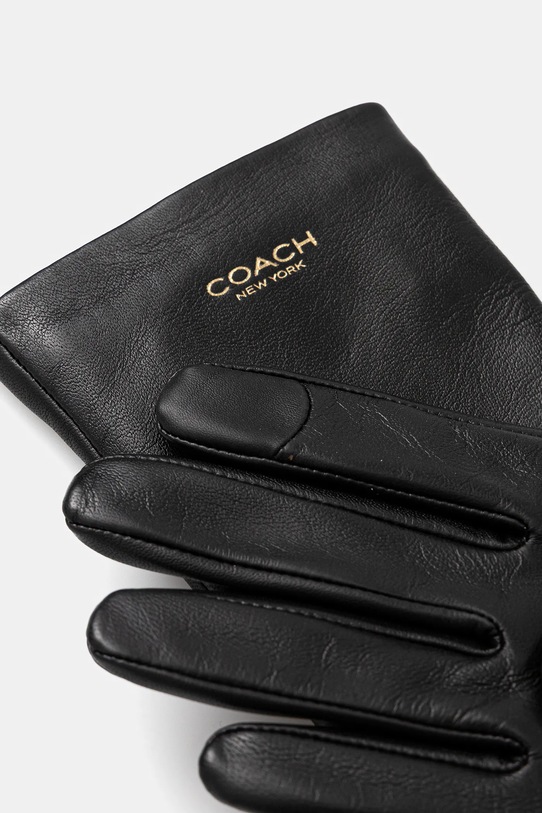 Coach rękawiczki skórzane 29CCN07 czarny AW25