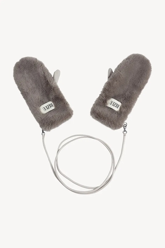 Bizuu rękawiczki ROKKA imitacja skóry licowej szary ROKKA.TAUPE