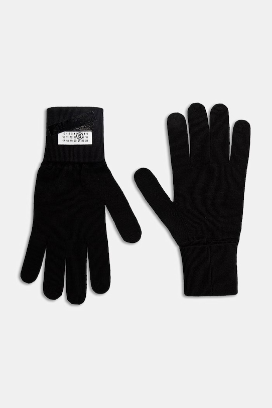 MM6 Maison Margiela rękawiczki z dodatkiem wełny gładkie czarny SH2TS0002.M13199.900S