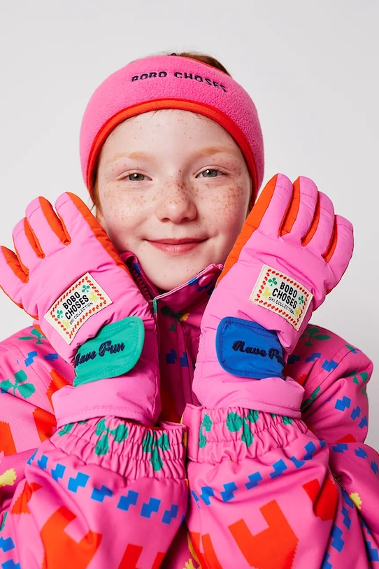 Bobo Choses rękawiczki dziecięce sporty zimowe różowy 225AI045