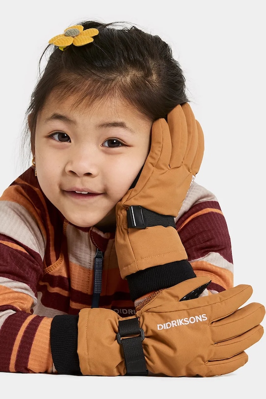 Didriksons rękawiczki dziecięce BIGGLES GLOVES 3 brązowy 505033.9BYA