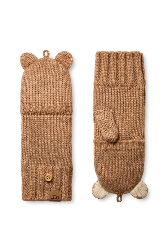 UGG rękawiczki CHUNKY CAT MITTEN 103095 brązowy AW25