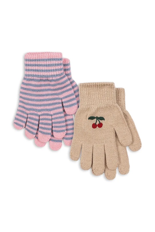 Konges Sløjd rękawiczki 2 PACK FILLA GLOVES 2-pack beżowy KS103430.9BYA