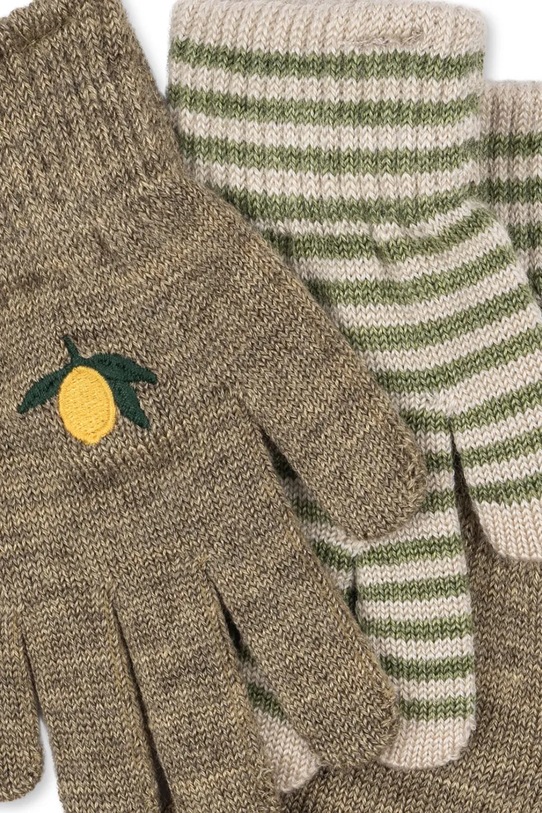 Konges Sløjd mănuși 2 PACK FILLA GLOVES 2-pack KS103430.9BYA verde AW25