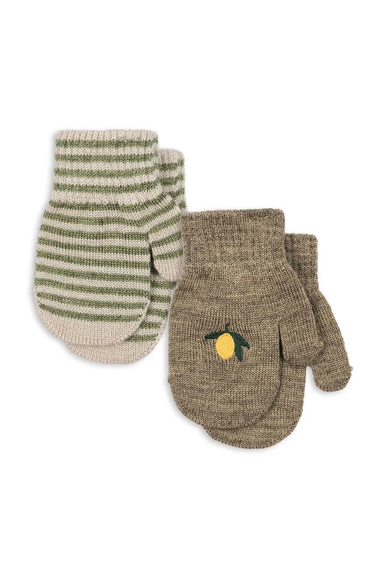 Konges Sløjd rękawiczki 2 PACK FILLA MITTENS zielony KS103431.9BYA