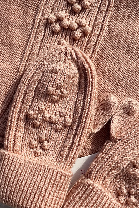 Konges Sløjd mănuși de lână pentru copii CABBY MITTENS bej KS103451.9BYA