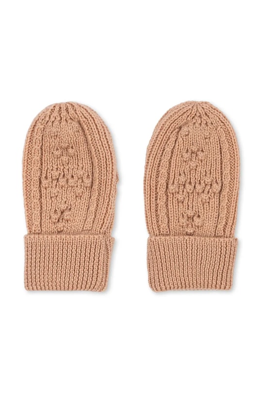 Konges Sløjd mănuși de lână pentru copii CABBY MITTENS KS103451.9BYA bej AW25