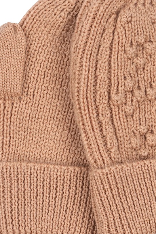 Chłopiec Konges Sløjd rękawiczki wełniane dziecięce CABBY MITTENS KS103451.9BYA pomarańczowy