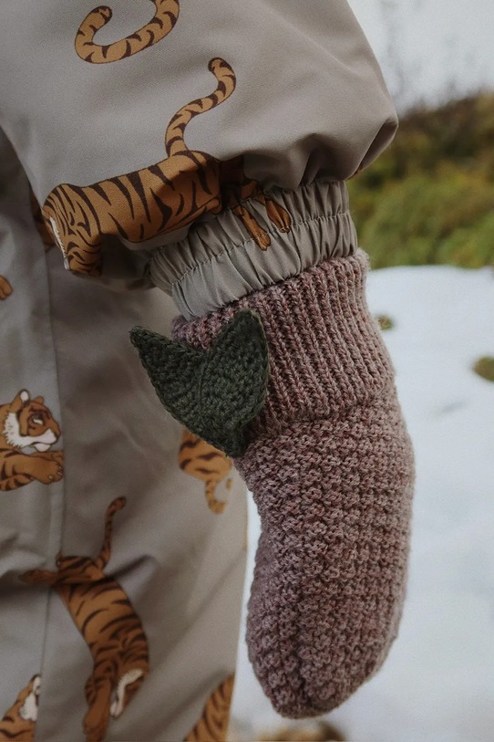 Konges Sløjd rękawiczki wełniane dziecięce FRUITY MITTENS zielony KS103468.9BYA