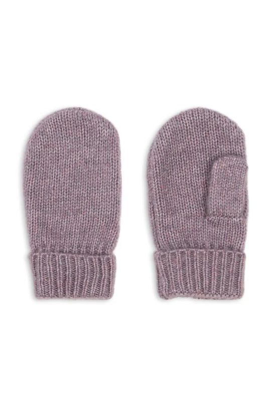 Konges Sløjd rękawiczki dziecięce ISA MITTENS z dodatkiem wełny fioletowy KS103476.9BYA