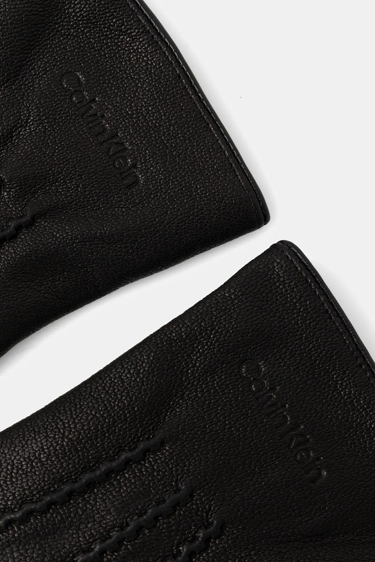 Calvin Klein rękawiczki skórzane LV04D8034G czarny AW25
