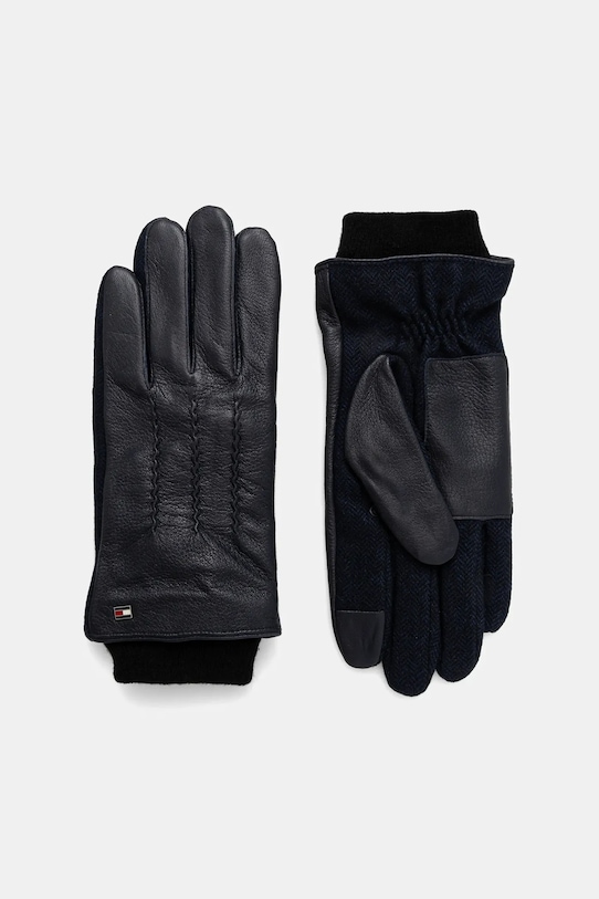 Tommy Hilfiger mănuși cu lână piele bleumarin AM0AM13602