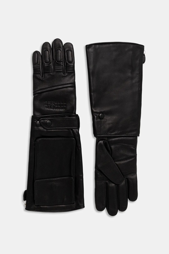 MM6 Maison Margiela rękawiczki skórzane x Agnelle skóra licowa czarny SH2TS0004.M07014.900