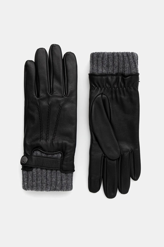 Шкіряні рукавички BOSS лицьова шкіра чорний 50548796