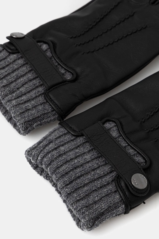 Шкіряні рукавички BOSS 50548796 чорний AW25