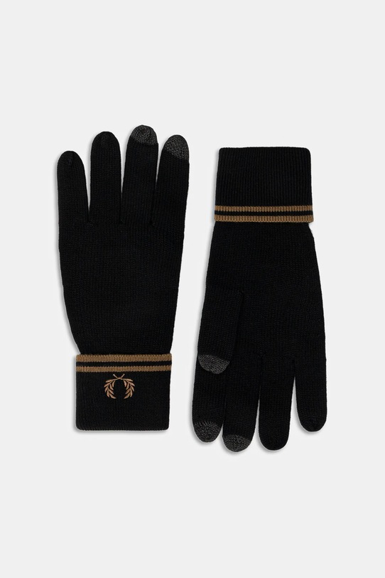 Fred Perry rękawiczki z dodatkiem wełny z dodatkiem wełny czarny C9151