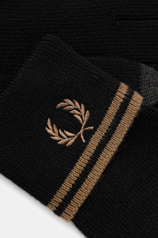 Fred Perry rękawiczki z dodatkiem wełny C9151 czarny AW25